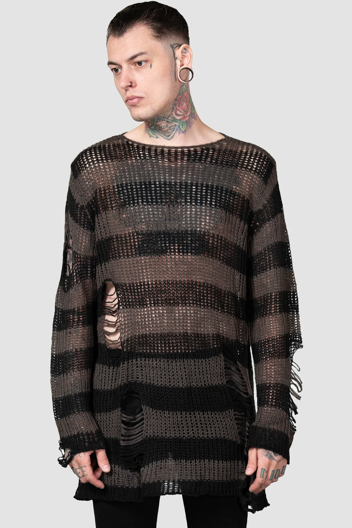 Ash Distress Knit Sweater [B] - Image 2