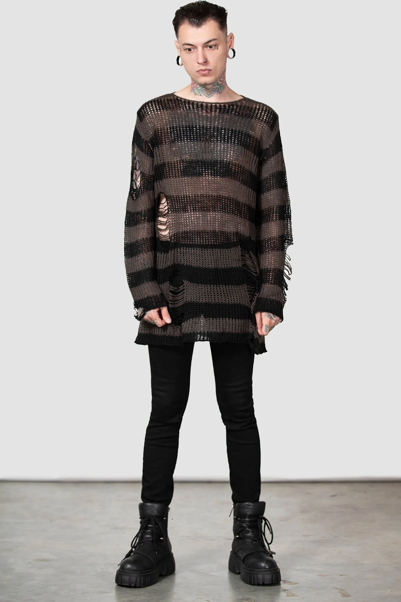 Ash Distress Knit Sweater [B] - Image 6