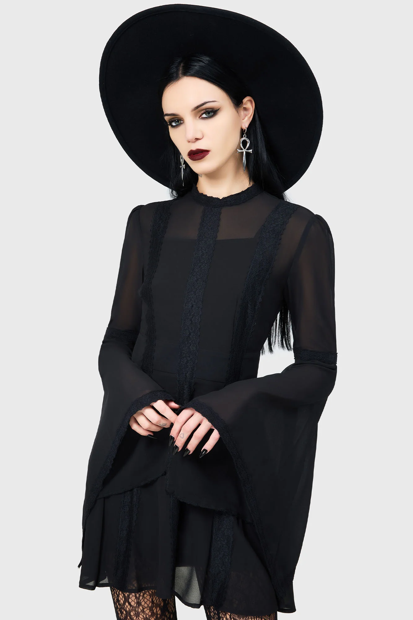 Begone Long Sleeve Mini Dress [BLACK] - Image 3