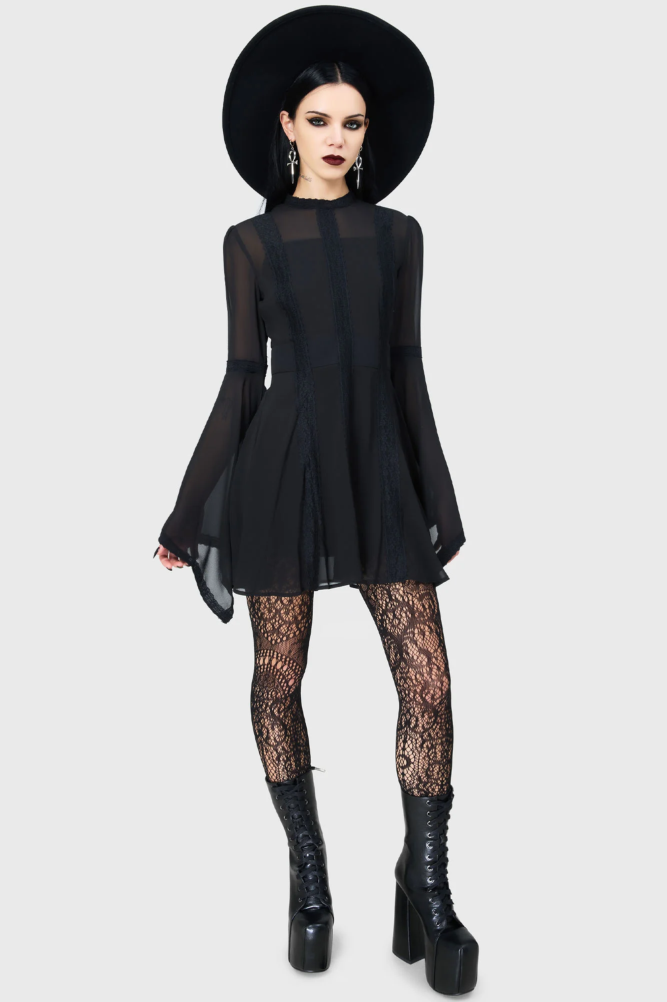 Begone Long Sleeve Mini Dress [BLACK] - Image 4