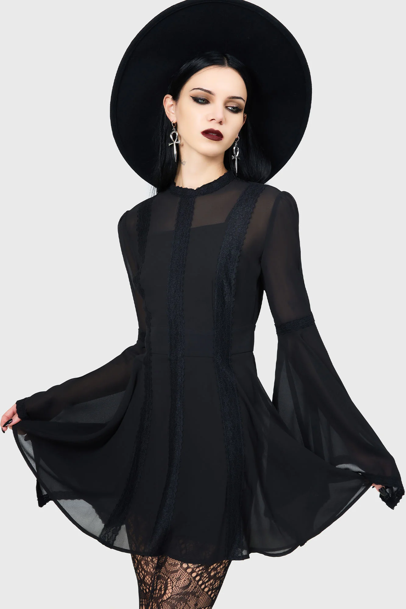 Begone Long Sleeve Mini Dress [BLACK] - Image 5