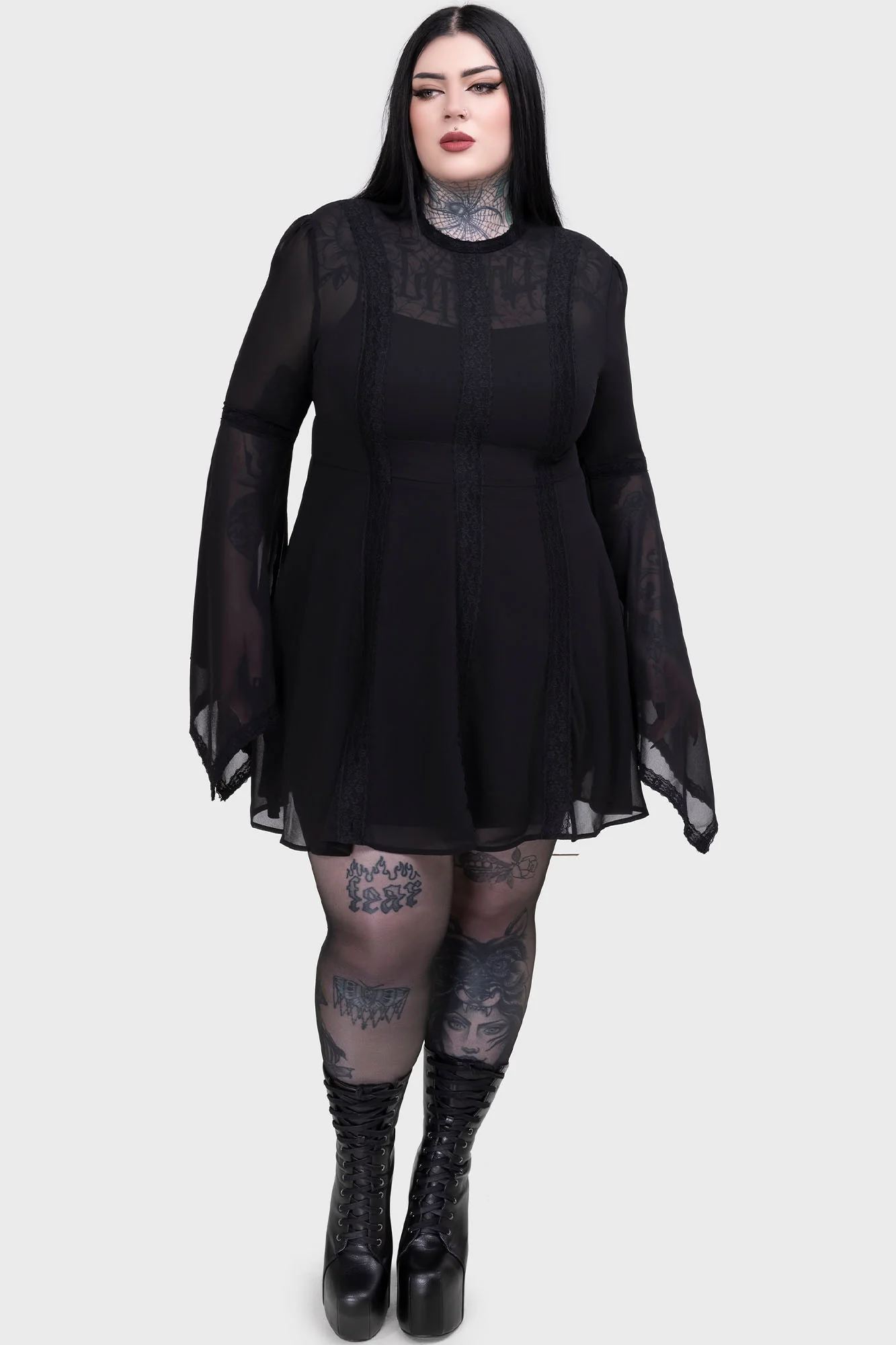 Begone Long Sleeve Mini Dress [BLACK] - Image 8