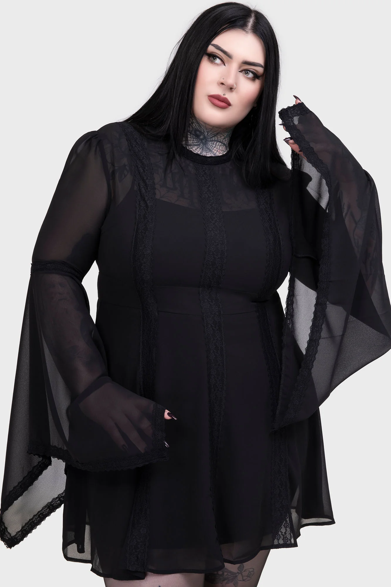 Begone Long Sleeve Mini Dress [BLACK] - Image 9
