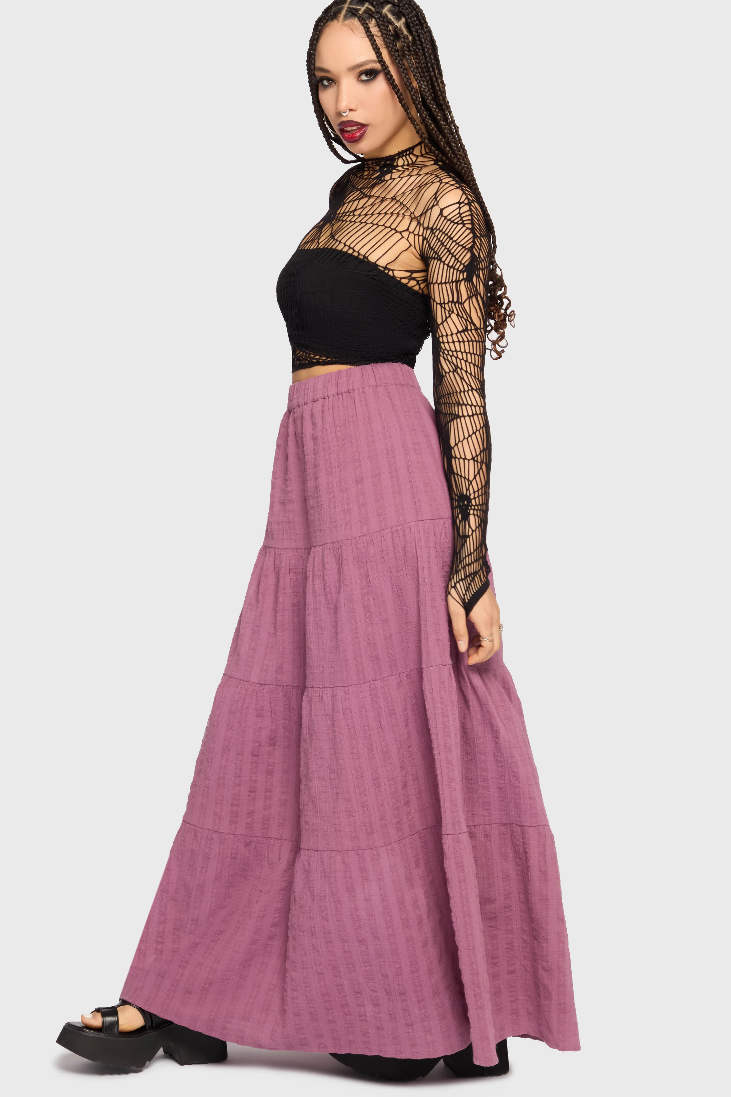 Gaia Adorned Textured Maxi Skirt - Image 2