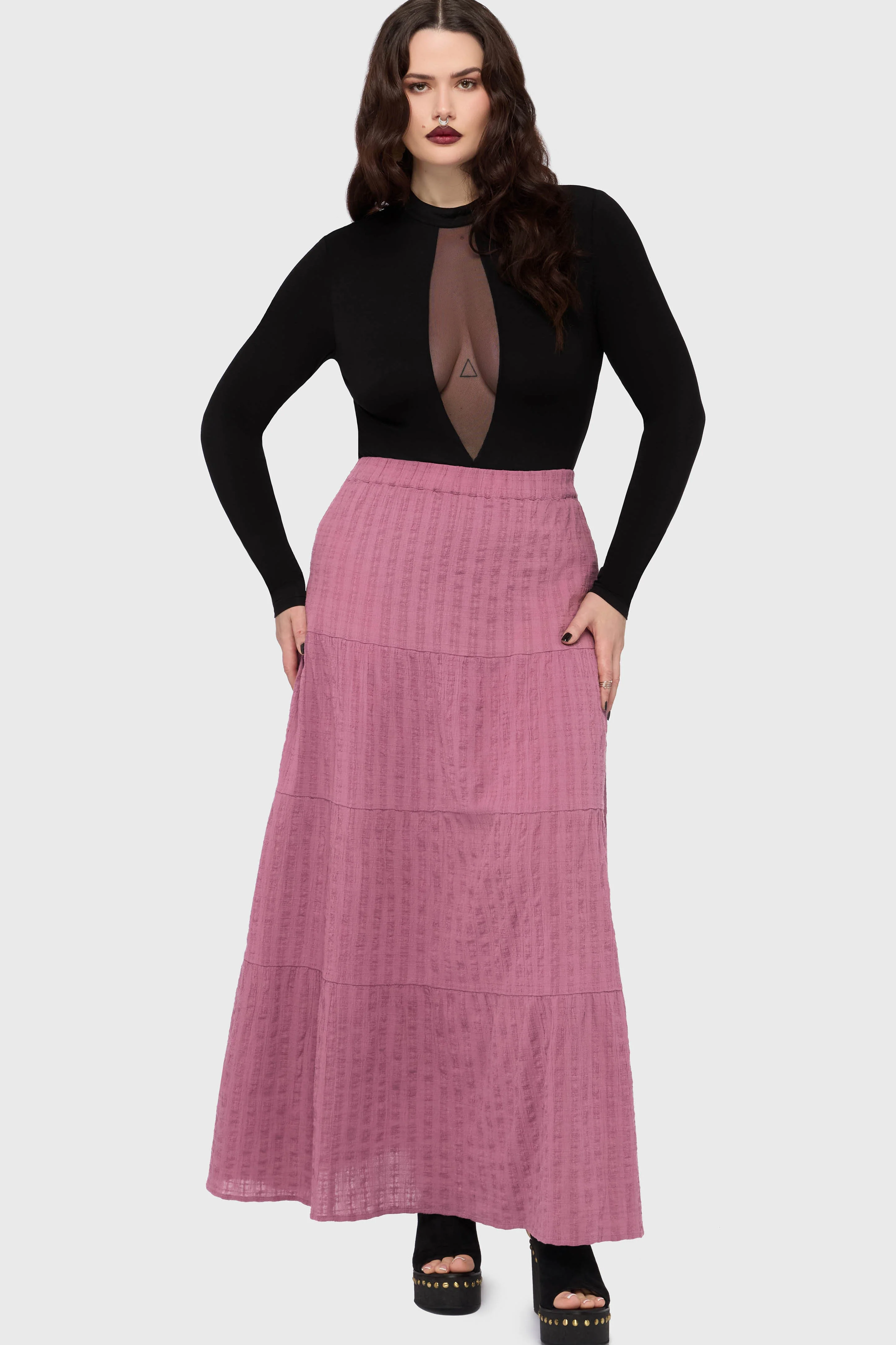 Gaia Adorned Textured Maxi Skirt - Image 5