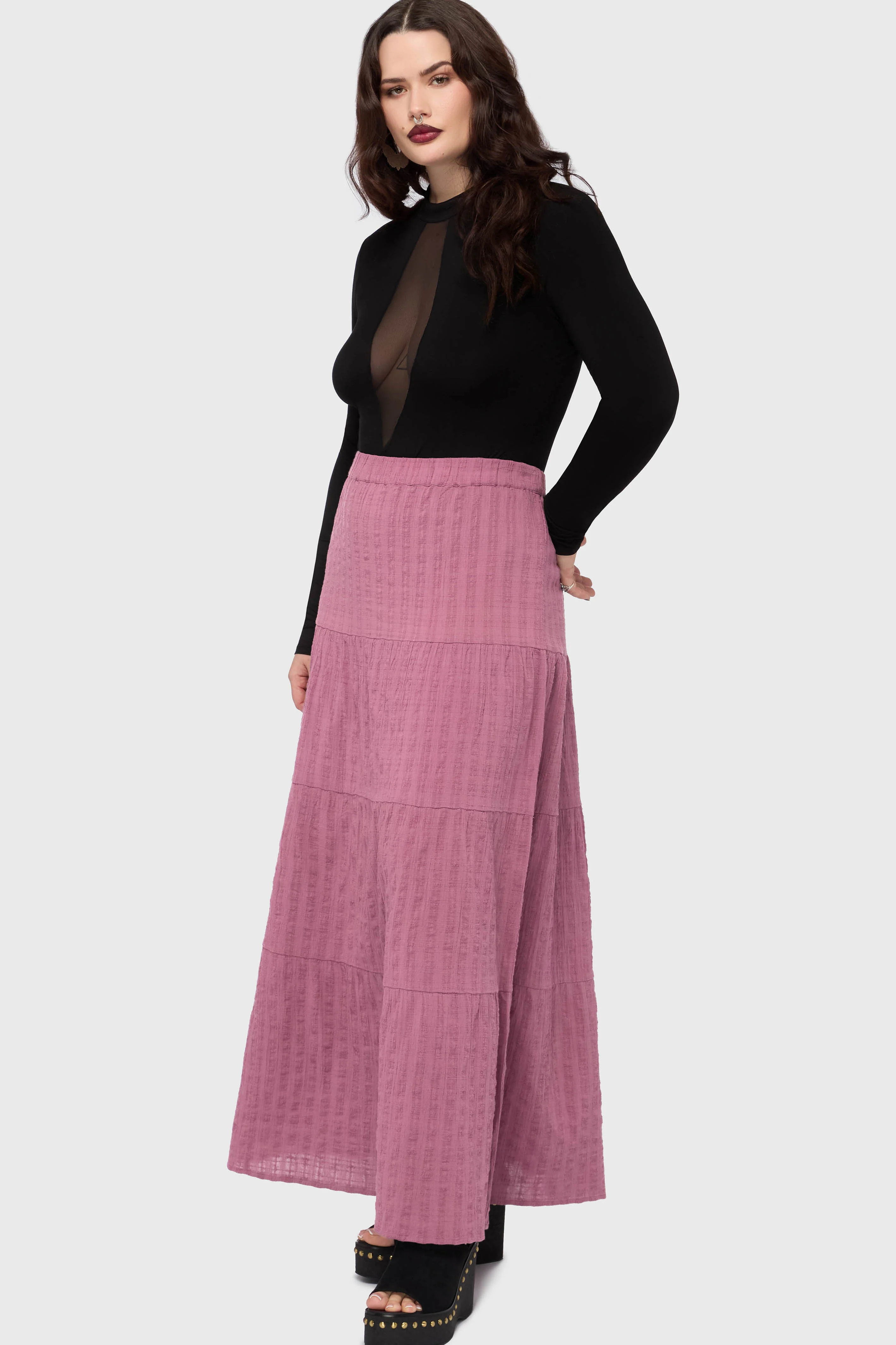 Gaia Adorned Textured Maxi Skirt - Image 6