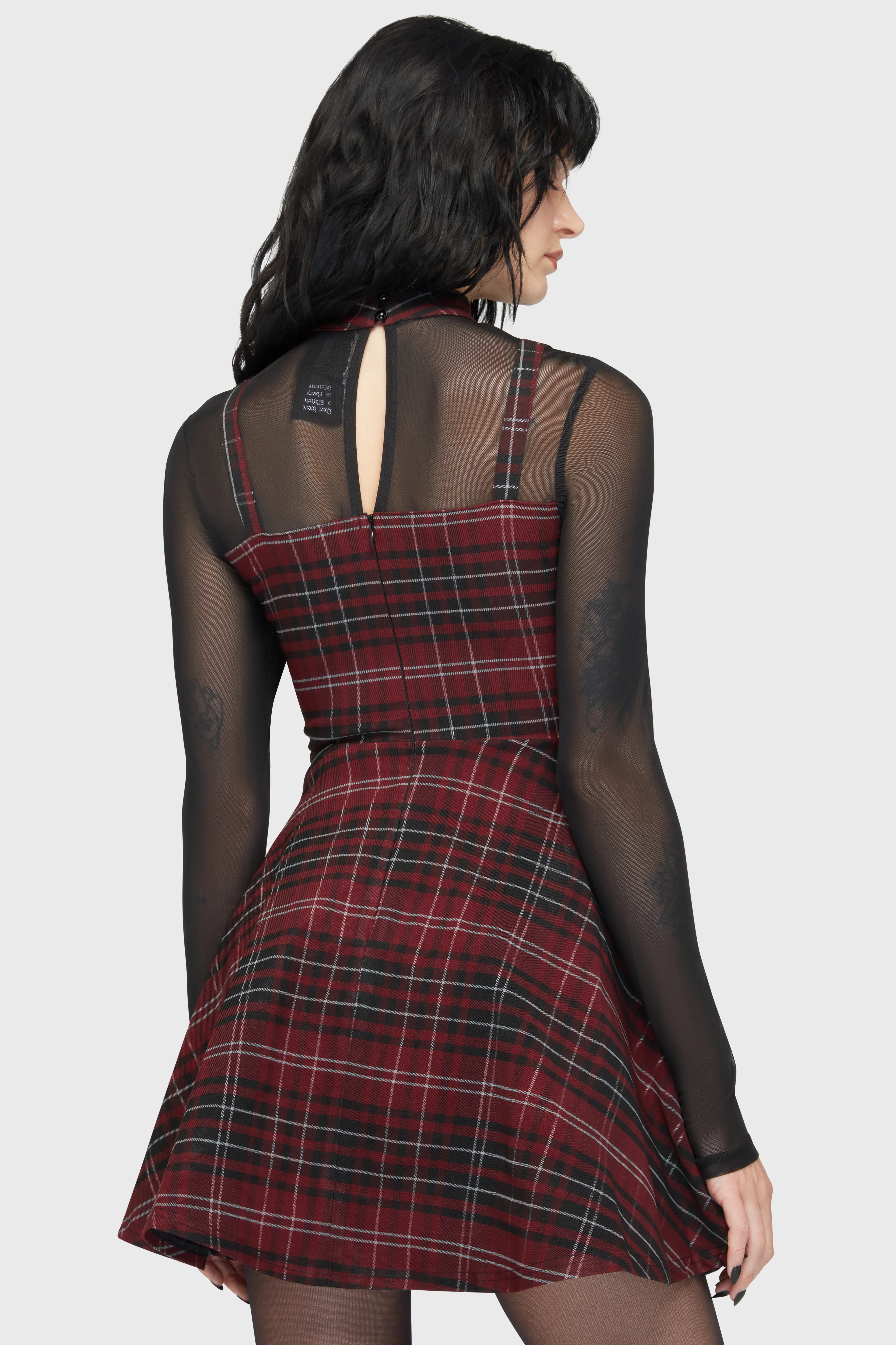 Tartan Riot Dress [BURGUNDY] - Image 3