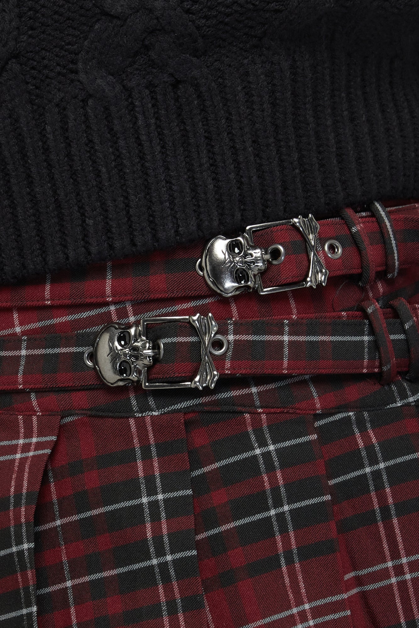 Tartan Riot Skirt [BURGUNDY] - Image 2