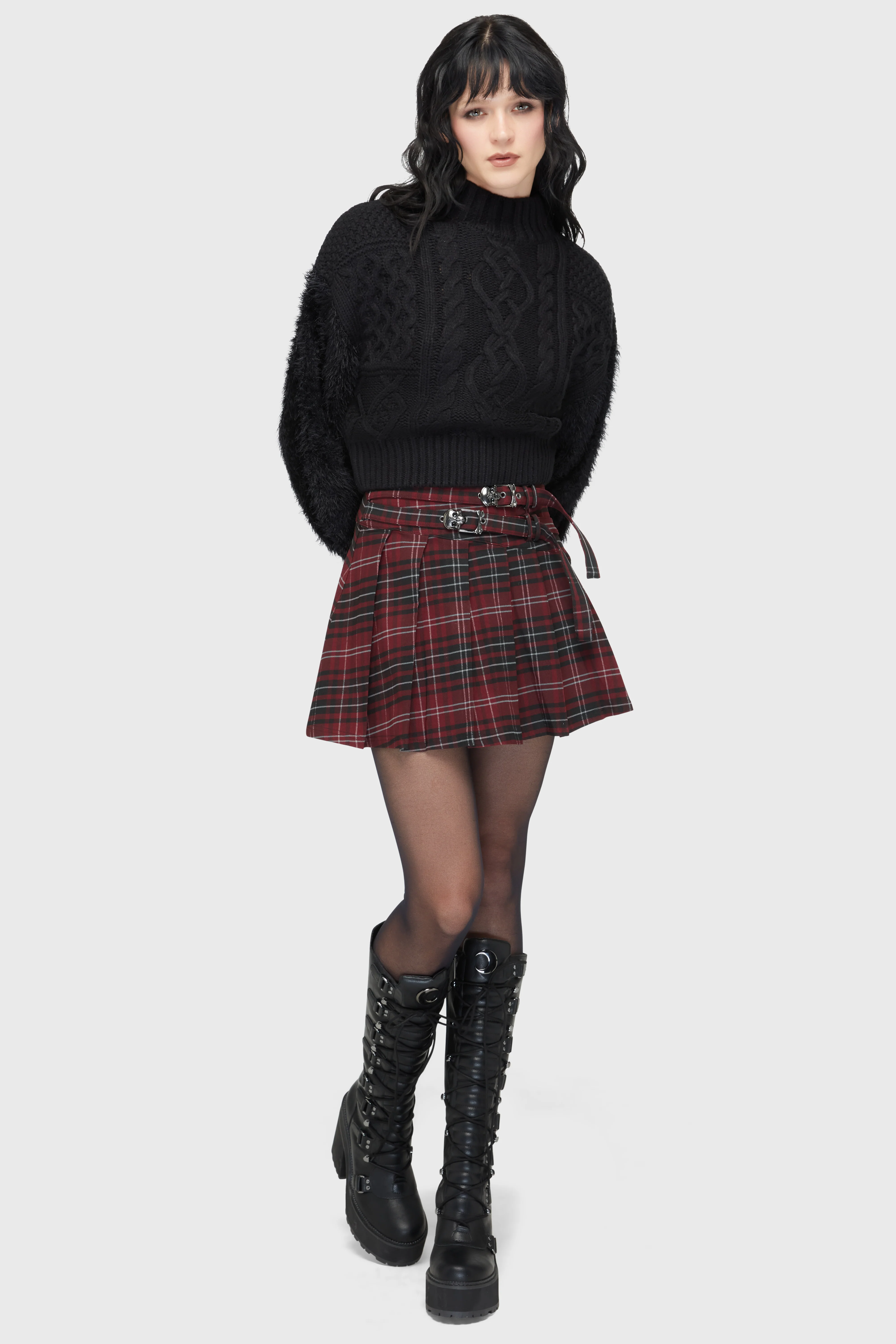 Tartan Riot Skirt [BURGUNDY] - Image 3