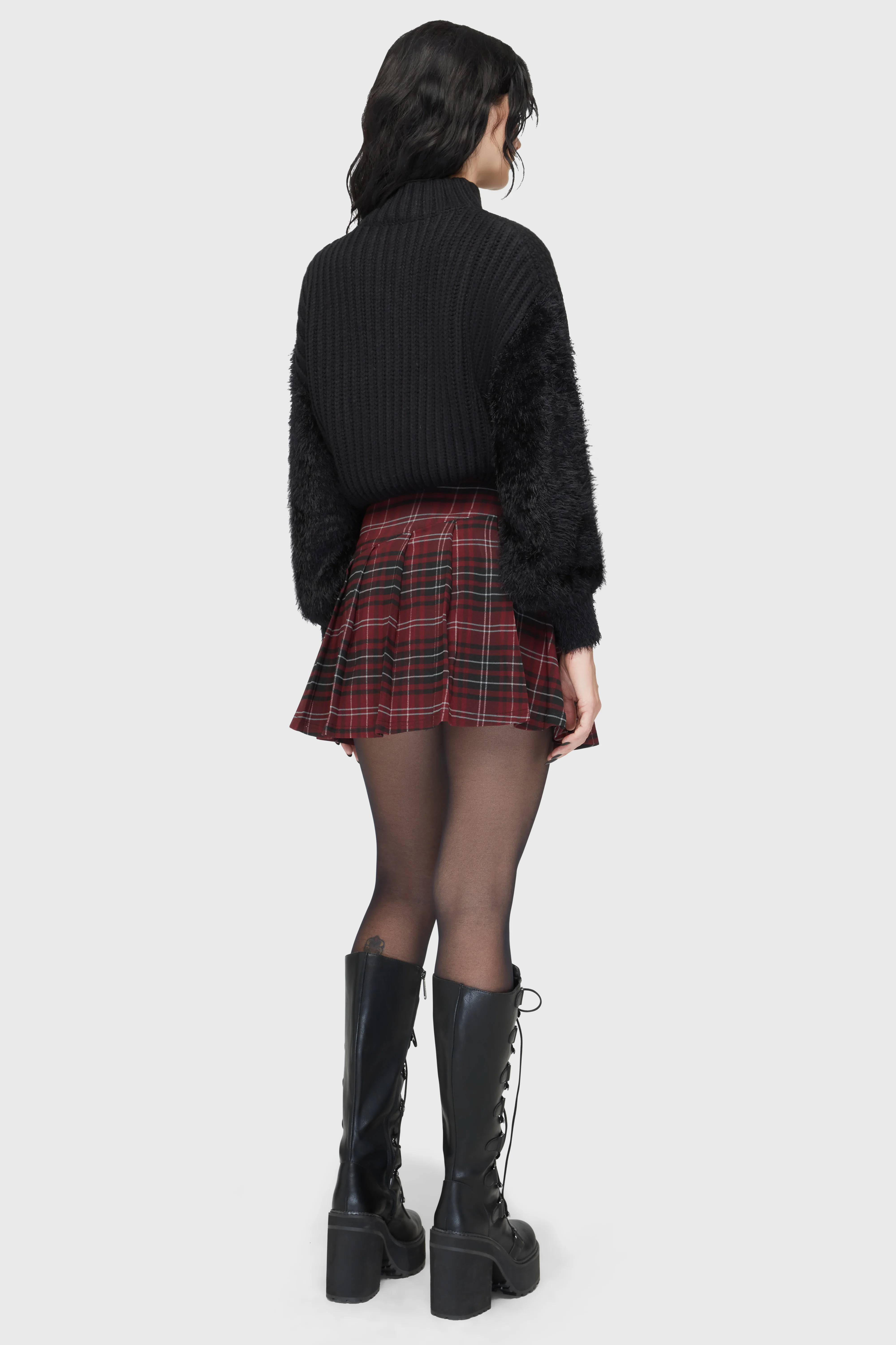 Tartan Riot Skirt [BURGUNDY] - Image 4