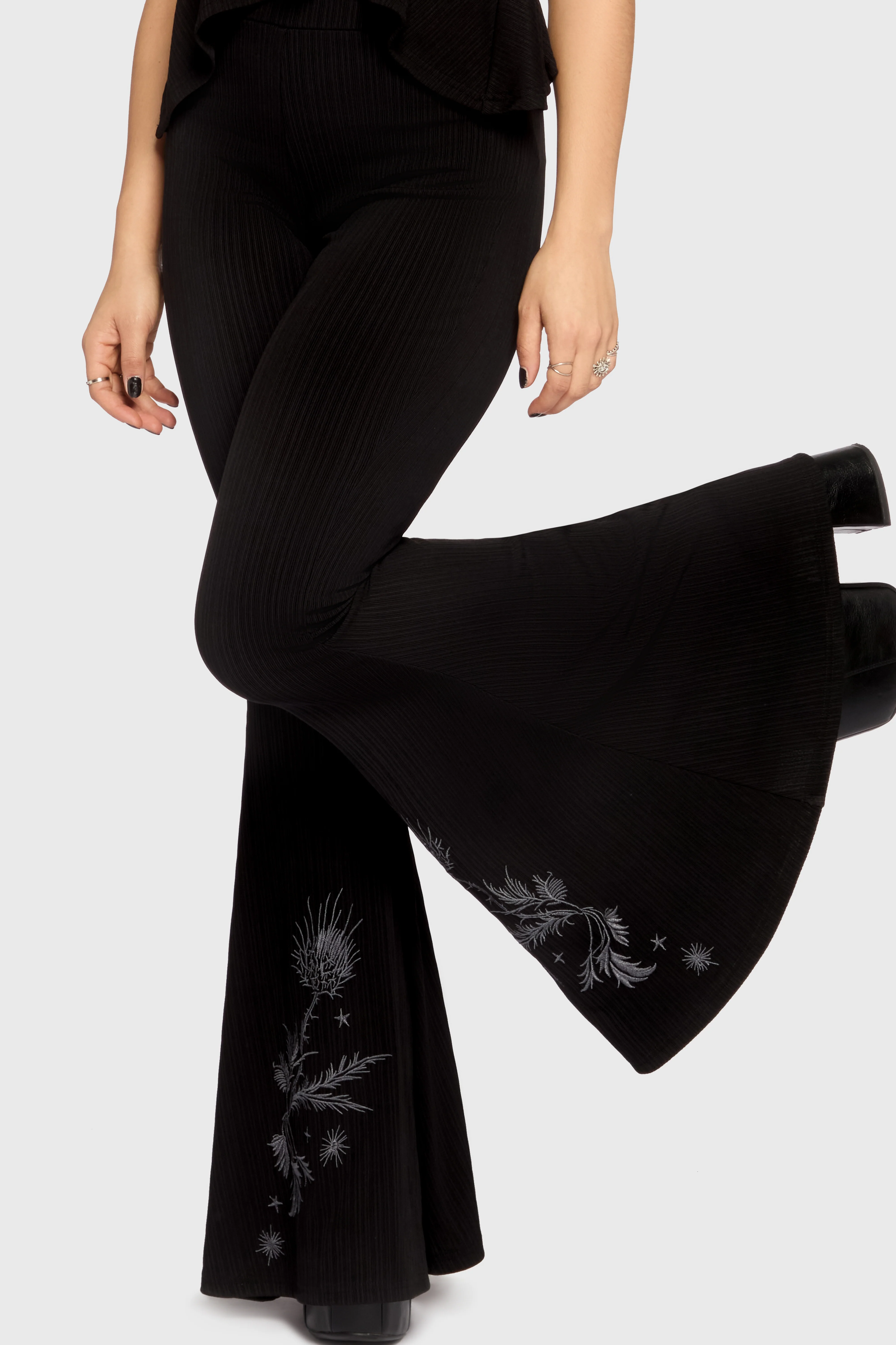 Thistina Embroidered Flares
