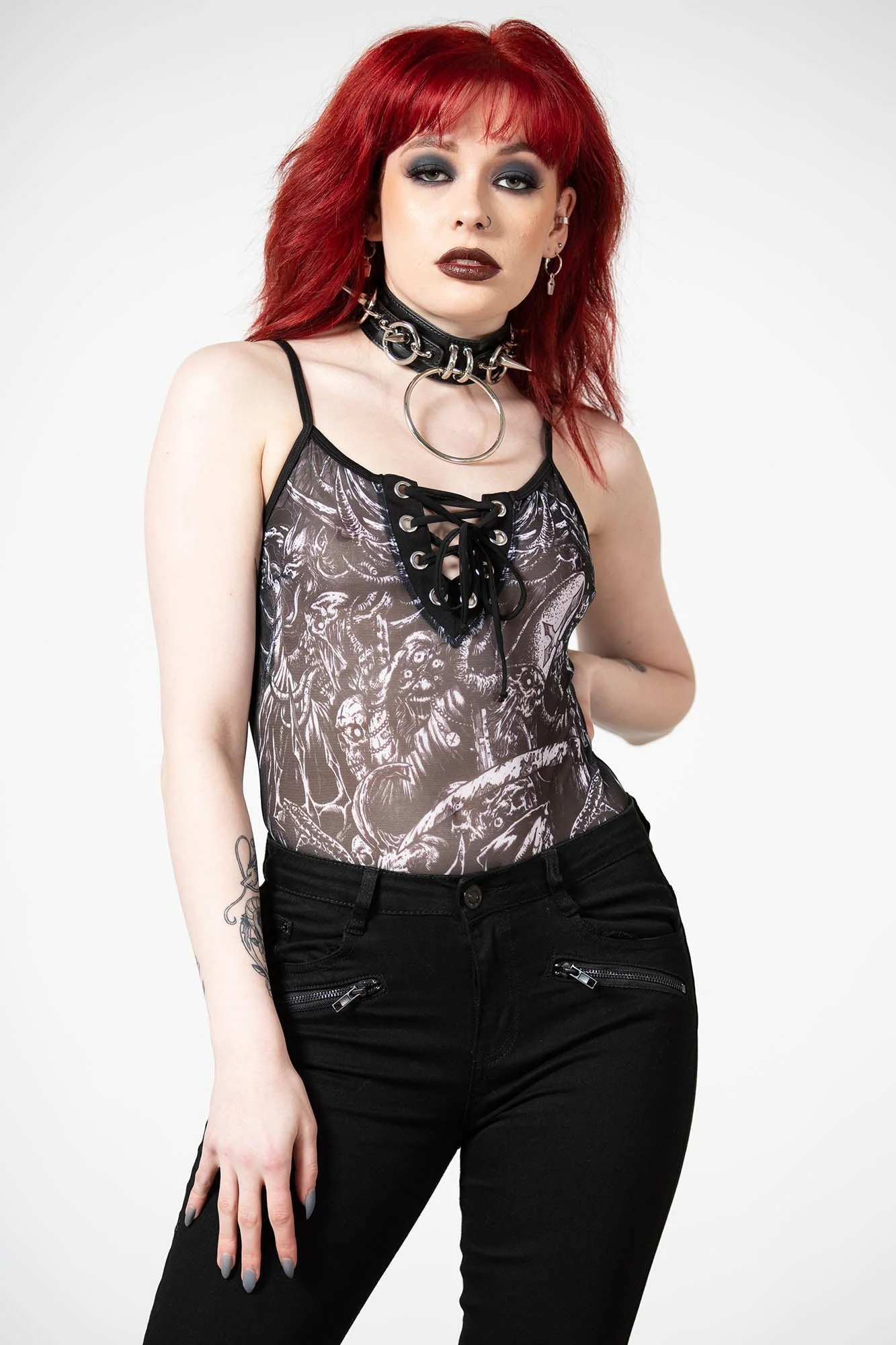 Violenta Lace-Up Bodysuit - Image 2